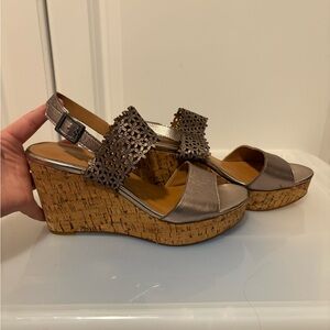 Caslon Metallic Wedge Sandals